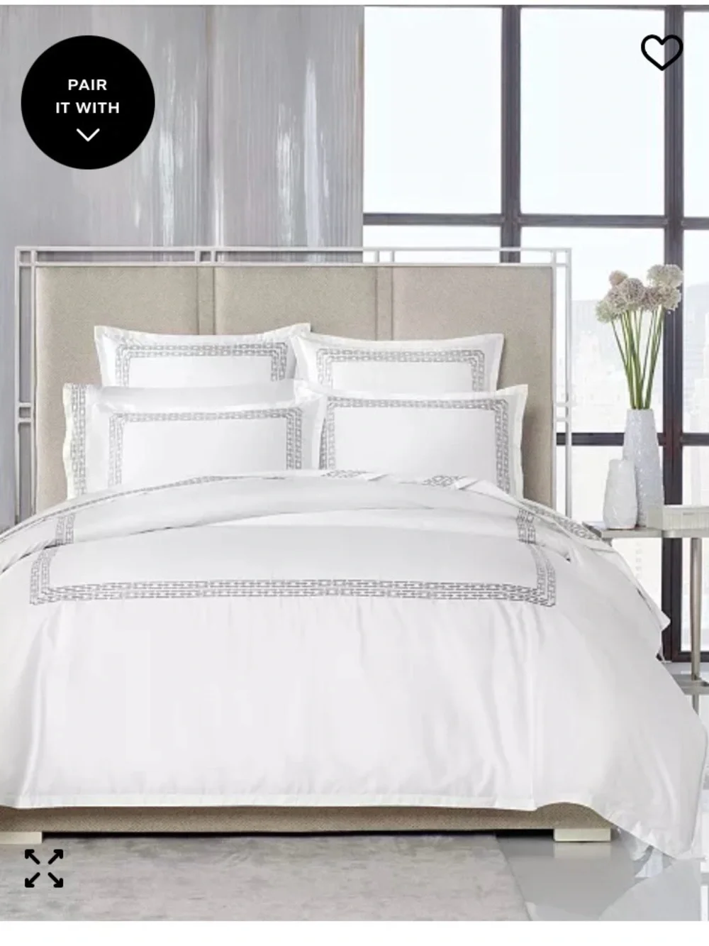 Hotel Collection Chain Links Embroidery Embroidery Bedding Set Duvet King Shams